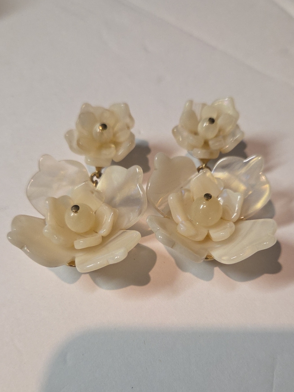 J. Crew Cream Floral Drop Earrings